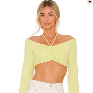 Size small, Green, long sleeve crop top, x Revolve Sulima Top